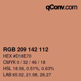 Color code: RGB 209 142 112 | qconv.com
