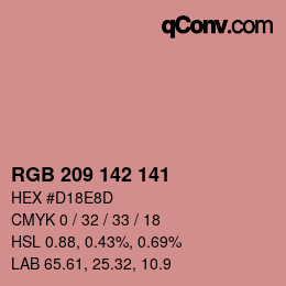 カラーコード: RGB 209 142 141 | qconv.com