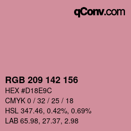 Color code: RGB 209 142 156 | qconv.com