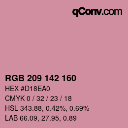 カラーコード: RGB 209 142 160 | qconv.com