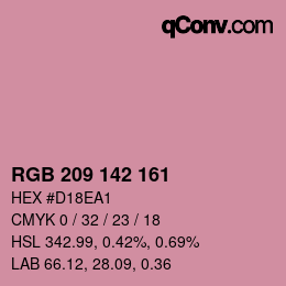 カラーコード: RGB 209 142 161 | qconv.com