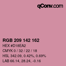 Color code: RGB 209 142 162 | qconv.com