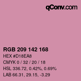 Color code: RGB 209 142 168 | qconv.com