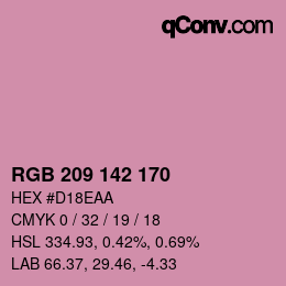 Color code: RGB 209 142 170 | qconv.com