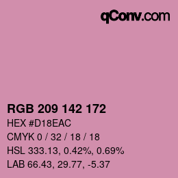 Color code: RGB 209 142 172 | qconv.com