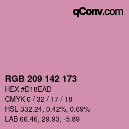 Color code: RGB 209 142 173 | qconv.com