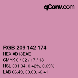 カラーコード: RGB 209 142 174 | qconv.com