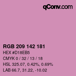 Color code: RGB 209 142 181 | qconv.com