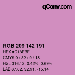 Color code: RGB 209 142 191 | qconv.com