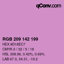 Color code: RGB 209 142 199 | qconv.com