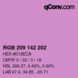 カラーコード: RGB 209 142 202 | qconv.com