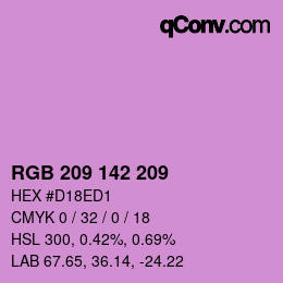 カラーコード: RGB 209 142 209 | qconv.com