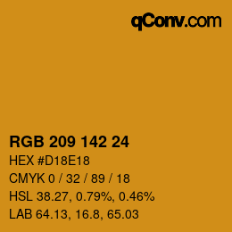 カラーコード: RGB 209 142 24 | qconv.com