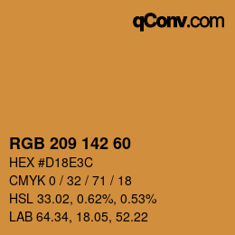 カラーコード: RGB 209 142 60 | qconv.com