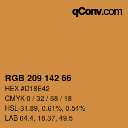 Color code: RGB 209 142 66 | qconv.com