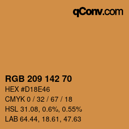 Color code: RGB 209 142 70 | qconv.com
