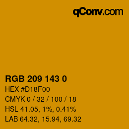 カラーコード: RGB 209 143 0 | qconv.com