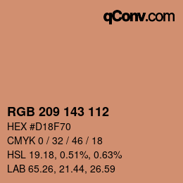 Color code: RGB 209 143 112 | qconv.com