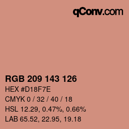 カラーコード: RGB 209 143 126 | qconv.com
