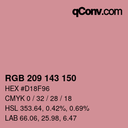 颜色代码: RGB 209 143 150 | qconv.com