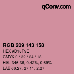颜色代码: RGB 209 143 158 | qconv.com
