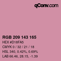 颜色代码: RGB 209 143 165 | qconv.com