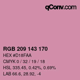 Color code: RGB 209 143 170 | qconv.com