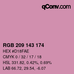 颜色代码: RGB 209 143 174 | qconv.com