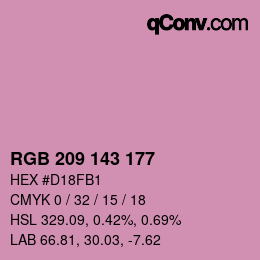 Color code: RGB 209 143 177 | qconv.com