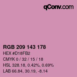 颜色代码: RGB 209 143 178 | qconv.com