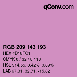 Color code: RGB 209 143 193 | qconv.com