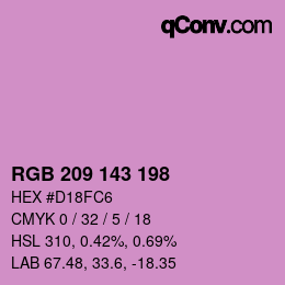 颜色代码: RGB 209 143 198 | qconv.com