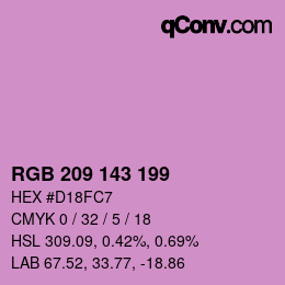 Color code: RGB 209 143 199 | qconv.com