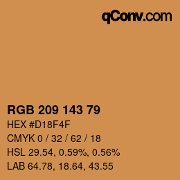 Color code: RGB 209 143 79 | qconv.com