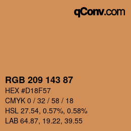 颜色代码: RGB 209 143 87 | qconv.com