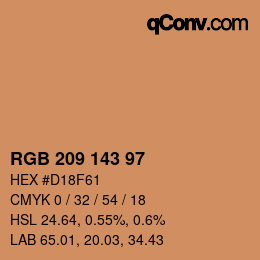 Color code: RGB 209 143 97 | qconv.com