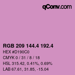 カラーコード: RGB 209 144.4 192.4 | qconv.com