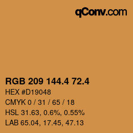 カラーコード: RGB 209 144.4 72.4 | qconv.com