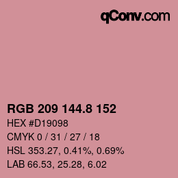 Color code: RGB 209 144.8 152 | qconv.com