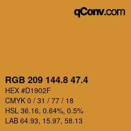 カラーコード: RGB 209 144.8 47.4 | qconv.com