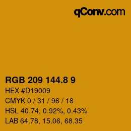 Color code: RGB 209 144.8 9 | qconv.com