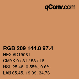 カラーコード: RGB 209 144.8 97.4 | qconv.com