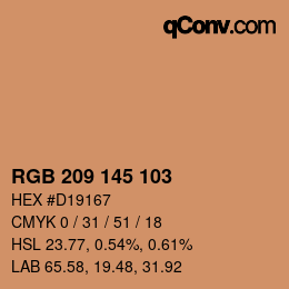 Color code: RGB 209 145 103 | qconv.com