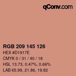 Color code: RGB 209 145 126 | qconv.com