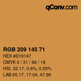 Color code: RGB 209 145 71 | qconv.com