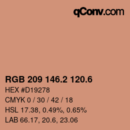 カラーコード: RGB 209 146.2 120.6 | qconv.com