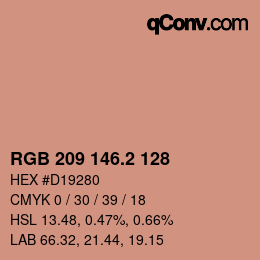 Color code: RGB 209 146.2 128 | qconv.com