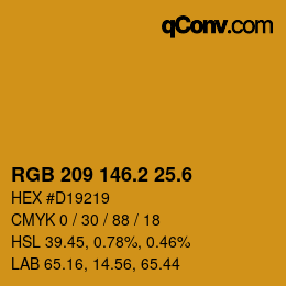カラーコード: RGB 209 146.2 25.6 | qconv.com