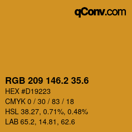カラーコード: RGB 209 146.2 35.6 | qconv.com