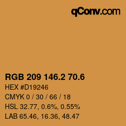 カラーコード: RGB 209 146.2 70.6 | qconv.com